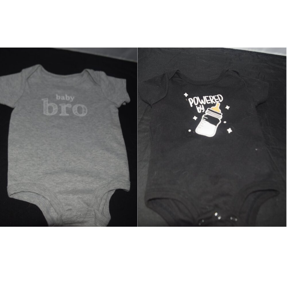 Powered by milk And baby bro Onesies set of 2 12 months Lullaby Lane